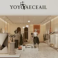 Elegant Fashion Clothing Store Interior With Mannequins Apparel Displays And Modern Decor