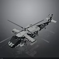 White Black Space Helicopter Model With Detailed Propellers For Aerospace Exploration