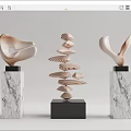 Modern Sculpture Abstract Sculpture Combination 3d model
