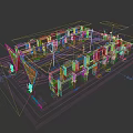 Festive Commercial Street with Red Triangular Arches and 2023 2024 Rabbit Dragon Decorations