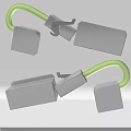 Automotive Parts With Green Curved Hooks And White Block Connectors