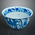 Exquisite Ceramic Bowl Featuring Intricate Sculpted Blue And White Patterns With Artistic Details