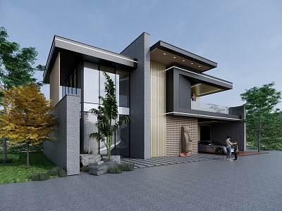 Modern single-family villa model