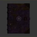 Ancient Purple Cover Book With Decorative Metal Clasp And Ornate Patterns