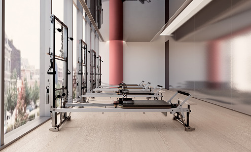 Modern Gym Yoga Room 3d model