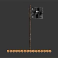 Simple Wooden Raft Water Transport With Logs And Black Skull Flag