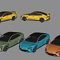 Modern Sports Cars In Multiple Colors With Sleek Design And Stylish Bodywork