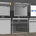 Various Modern Roller Shutter Designs With Metal Grilles And Window Panels 3d model