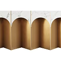 Stylish Modern Console Table With Marble Top And Arched Gold Frame Design 3d model