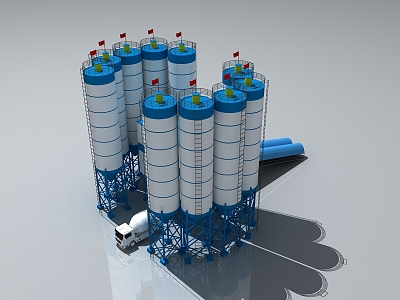 Concrete mixing plant 3d model