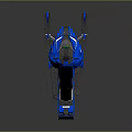 Yamaha Blue Snowmobile With White Seat Modern Design And Snow Tracks