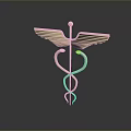 Luxurious Golden Furniture With Winged Caduceus And Coiled Snake Design