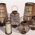 Bamboo Woven Outdoor Lantern Lights With Various Sizes For Decorative Ambient Glow