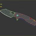 Colt Folding Knife With Stainless Steel Blade And Curved Metal Handle Design