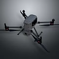 Gray Quadcopter Drone With Four Propellers Central Body And Aerial Structure