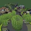 Traditional Rustic Guesthouse With Stone Walls Red Tiled Roof And Lush Greenery