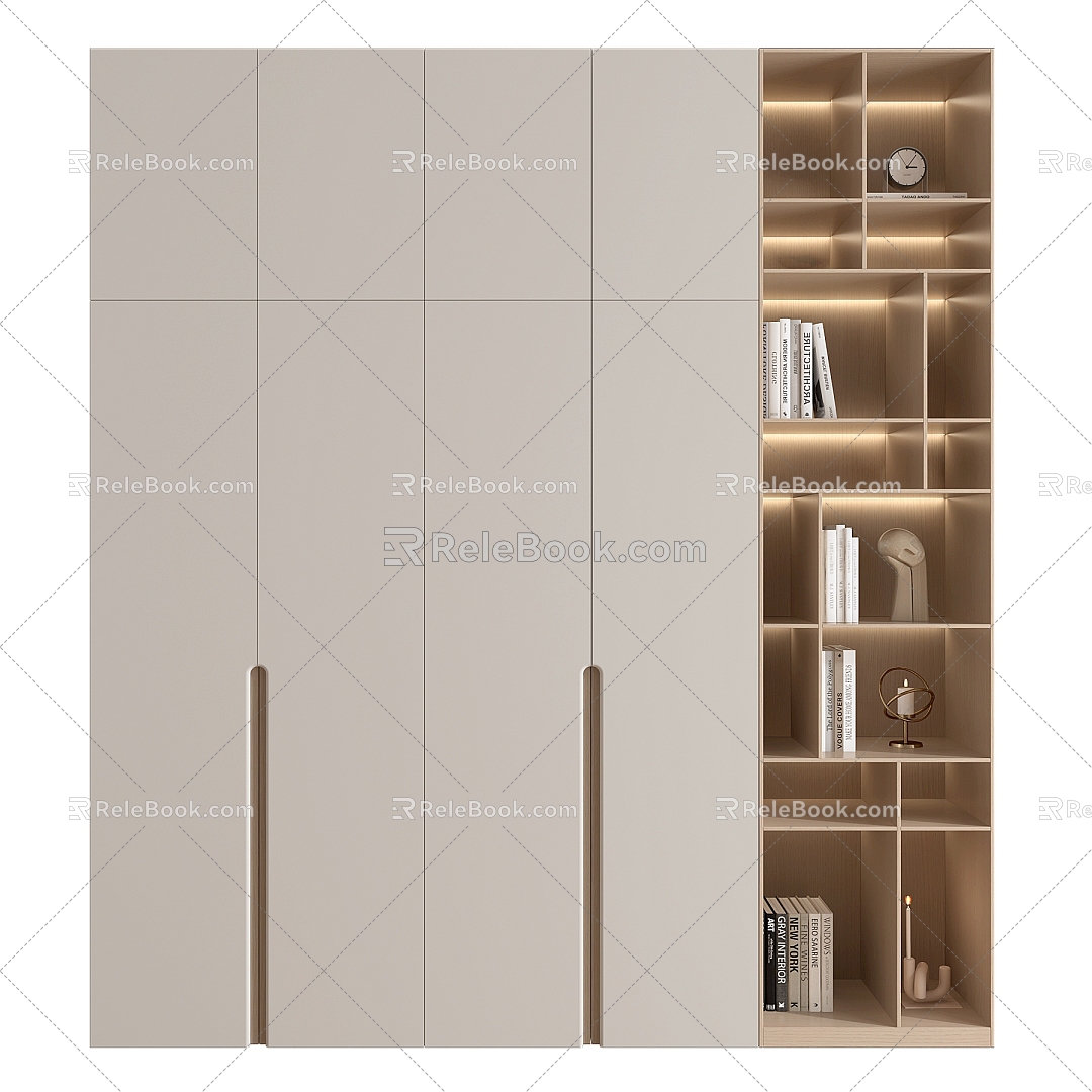 Modern Bookcase Wardrobe Bookcase 3d model