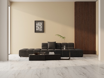 Modern three-seat sofa 3d model