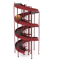 Industrial Spiral Conveyor System With Multi Layer Red Structure For Material Handling