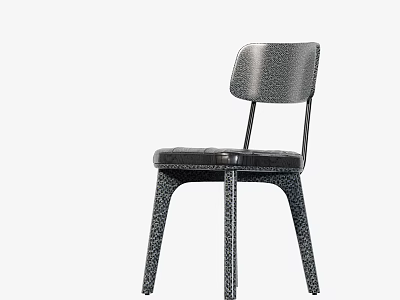 Modern Leisure Chair With Black Leather Seat And Textured Backrest Legs Design 3d model