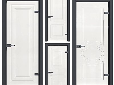 Swing door paint wooden door interior door bedroom door set door solid wood door white door flat open minimalist model