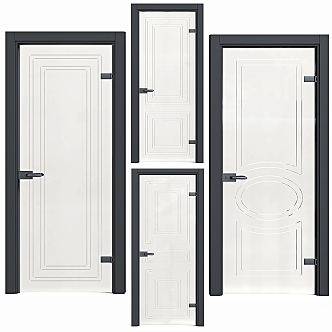 Swing door paint wooden door interior door bedroom door set door solid wood door white door flat open minimalist 3d model