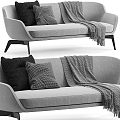 Fabric double sofa 3d model