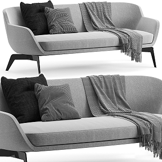 Fabric double sofa 3d model