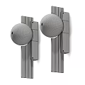 Modern Wall Lamps With White Spherical Shades And Pink Silver Striped Frames