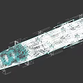 Military Missile Weapon With Green And White Body Warhead And Tail Fins Design
