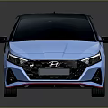Blue Hyundai Hatchback With Black Roof Sporty Design And Alloy Wheels