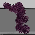 Purple Flower Sculpture Curved Art Installation Against White Background Modern Decorative Piece