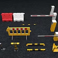 Public Traffic Control Facilities With Red White Yellow Barriers Boom Gates Guardrails And Bollards