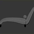 Elegant Gray Leather Chaise Lounge With Tufted Buttons And Curved Design