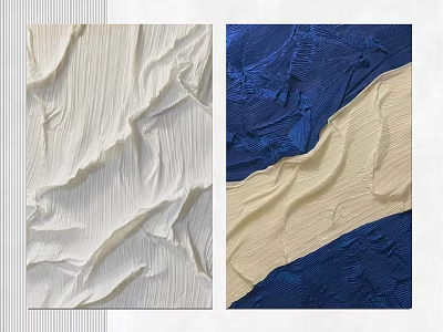 Abstract Textured Wall Art With White Blue And Beige 3D Patterns 3d model