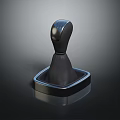 Black Glossy Car Gear Shift Knob With Modern Square Base And Smooth Surface 3d model