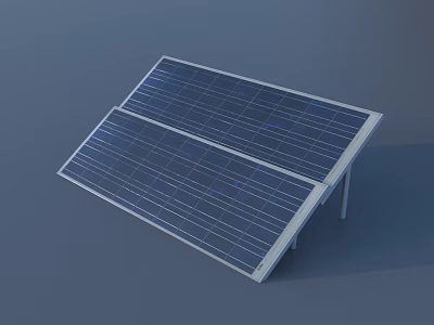 Solar Photovoltaic Panel System With Double Panels And Metal Mounting Frame For Outdoor Installation 3d model