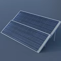 Solar Photovoltaic Panel System With Double Panels And Metal Mounting Frame For Outdoor Installation