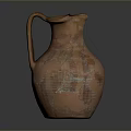 Traditional Terracotta Pitcher Sculpture Carving With Intricate Patterns And Handle Design