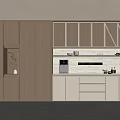 Modern Kitchen Interior Design With Light Colored Cabinets Countertop And Decor Items 3d model