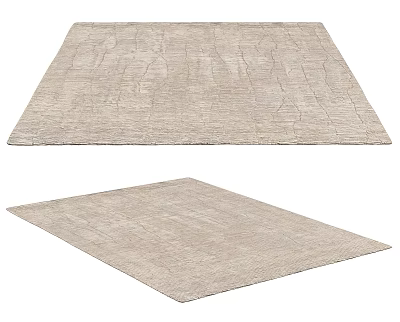 Neutral Toned Textured Square Area Rugs Shown in Two Angles 3d model