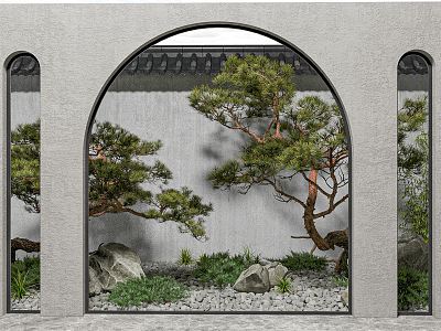 New Chinese Landscape Sick Courtyard Garden 3d model