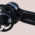 Modern Car Interior Design With Steering Wheel Dashboard And Control Buttons 3d model