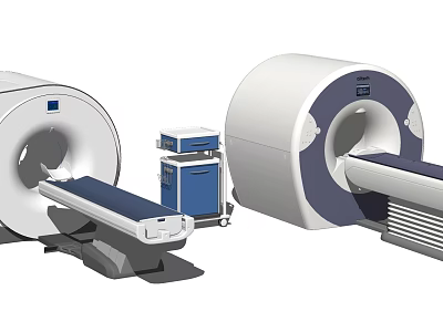 Advanced Medical Equipment Including Modern CT Scanners And Diagnostic Console Cabinets 3d model