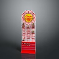 Chirpy Chicks Red Display Stand With Multi Tiered Shelves For Merchandise