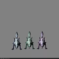 Colorful Mythical Wolf Creatures With Fluffy Fur Long Tails And Unique Horns
