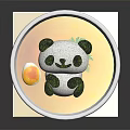 Panda Shaped Food in Yellow Broth Soup with Egg and Green Garnish