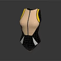 Stylish Women's Bodysuit With Pink Black Yellow Contrast Panels And Zipper Front