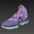 High Top Purple Basketball Shoes With Pink Laces Transparent Green Sole And Mesh Upper Design