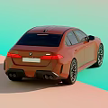 Stylish Orange Sports Sedan With Black Alloy Wheels And Sleek Front Grille